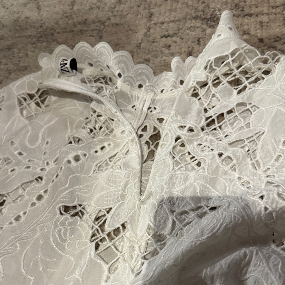 Zara White Lace Blouse - Picture 6 of 6